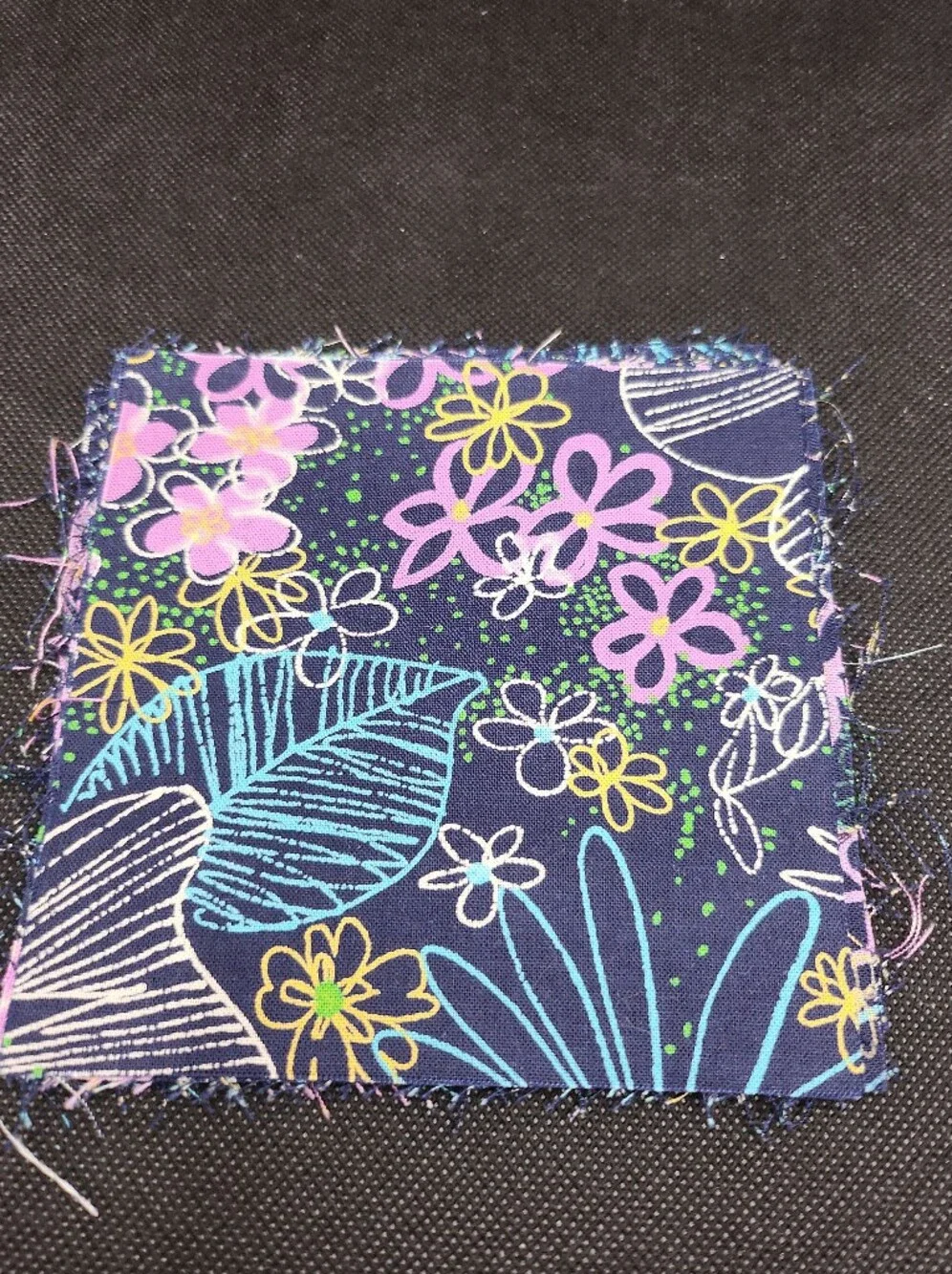 Navy Floral 4.75 Inch 12 Pcs Squares